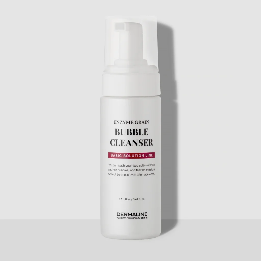 Пенка для профилактики комедонов DERMALINE Enzyme Grain Bubble Cleanser слабокислотная энзимная 160 мл (27160200)