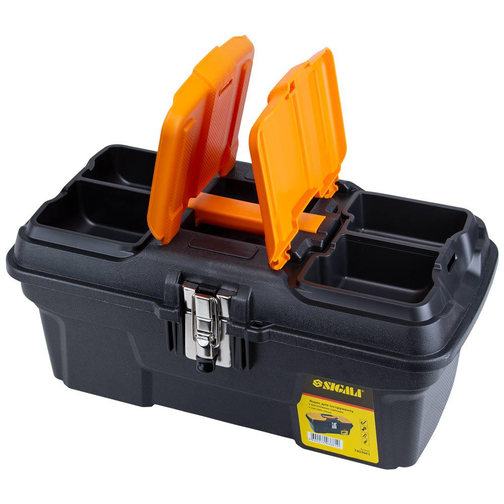 Ящик для інструментів Sigma 434x239x194 мм з металевими замками (7403661) - фото 3