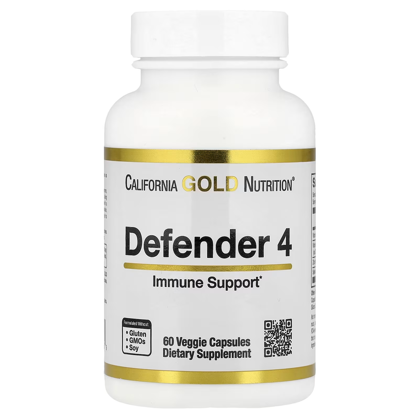 Витаминно-минеральный комплекс California Gold Nutrition Defender 4 витамина C/D/цинк и селен 60 вег. капс. (36553307)
