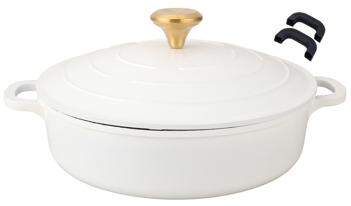 Сотейник Edenberg с мраморным покрытием и алюминиевой крышкой 24х7,5 см 2,9 л Белый (EB-12096)