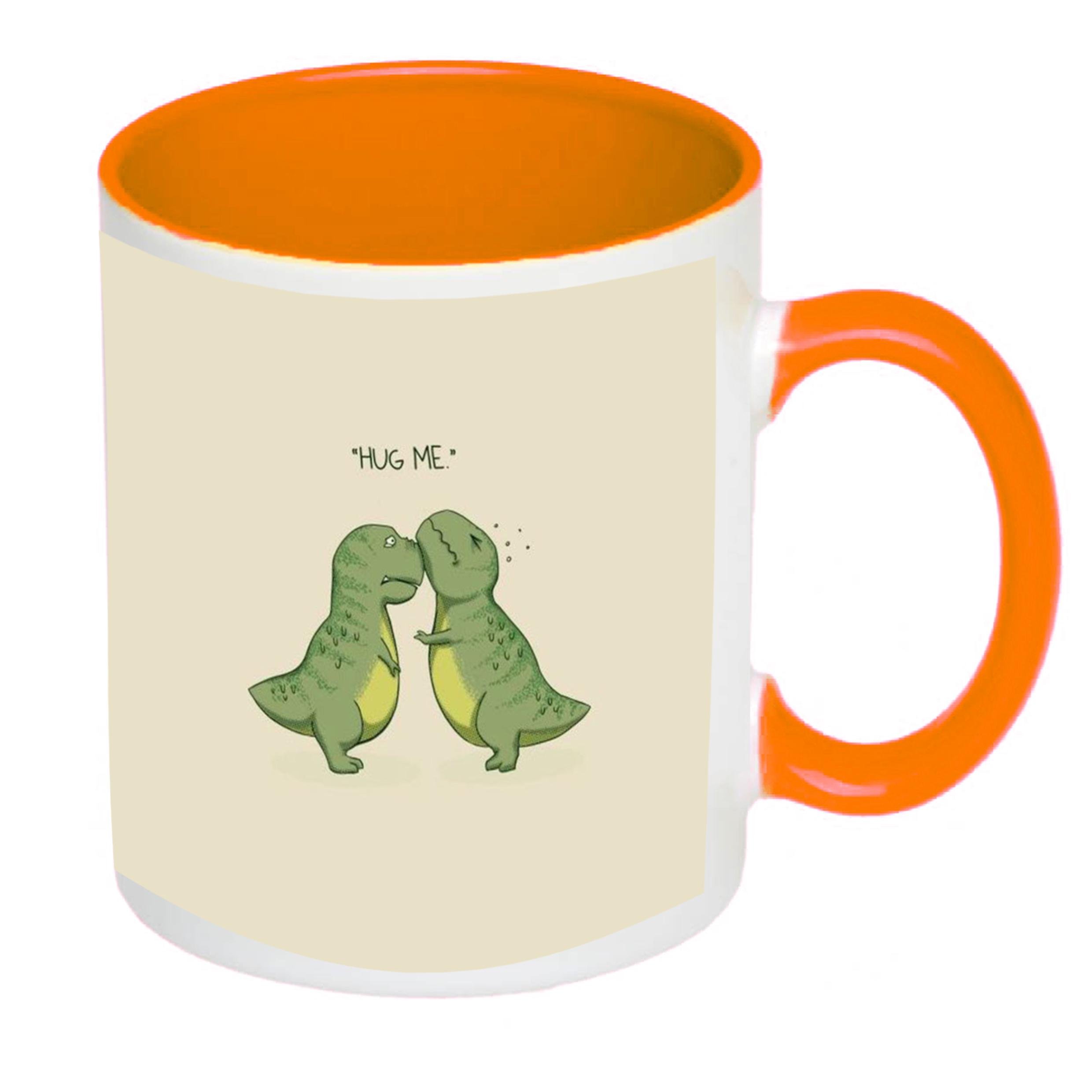 Чашка з принтом Hug me 330 мл Помаранчевий (17803) - фото 2 Чашка з принтом Hug me 330 мл Помаранчевий (17803) - фото 2