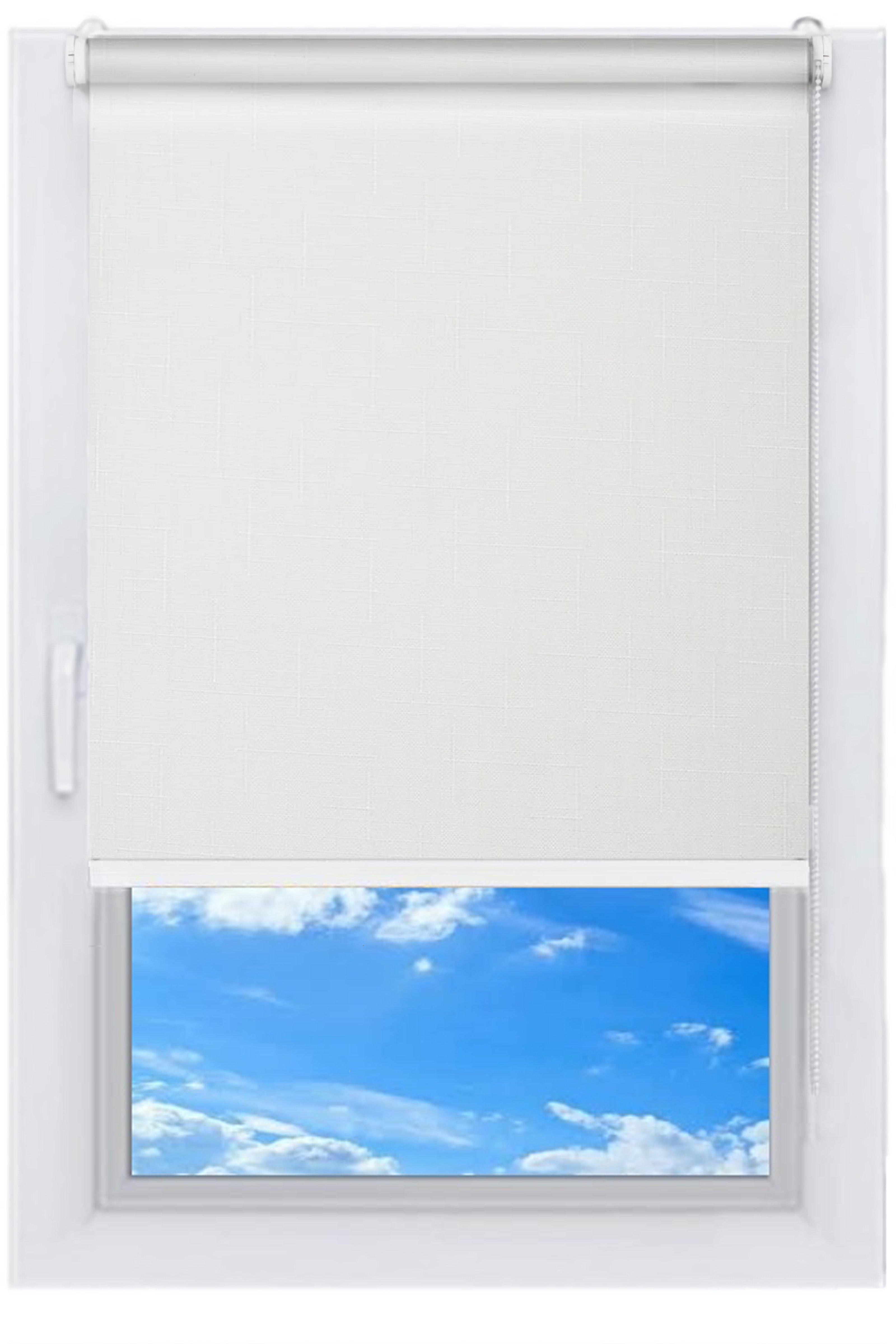 Ролета тканевая NewTex Лён 62,5х165 см Белый (0800) - фото 2