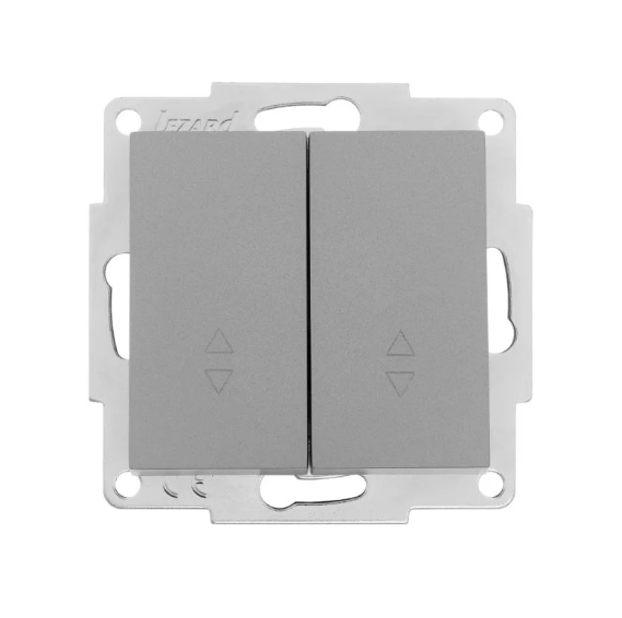 Вимикач двоклавішний Lezard Vesna прохідний Сірий (26621702)