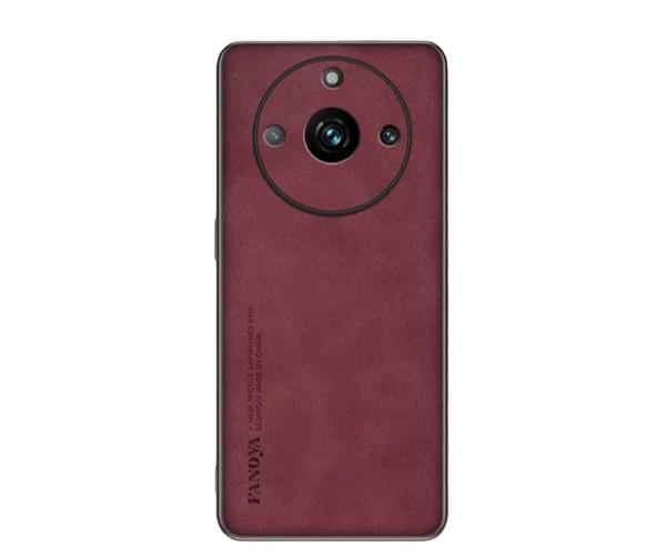 Кожаный чехол - накладка Fanoya для Realme 11 Pro / 11 Pro Plus Бордовый