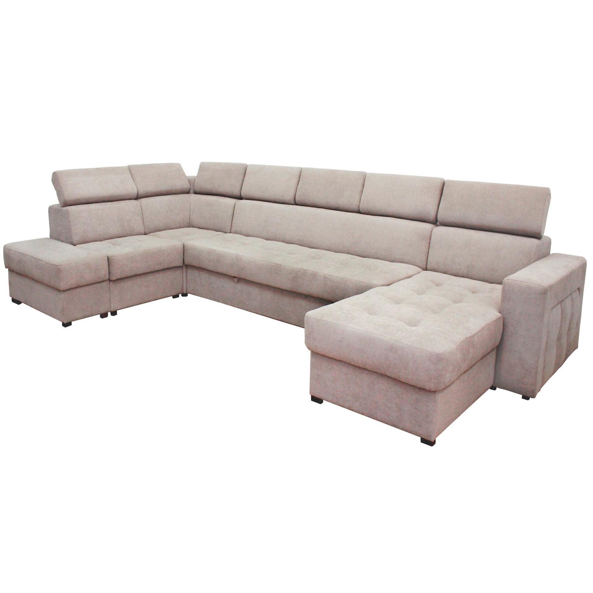 Диван угловой модульный Elegant Угол М5 раскладной Марокко с нишей для белья 6 эл. Бежевый