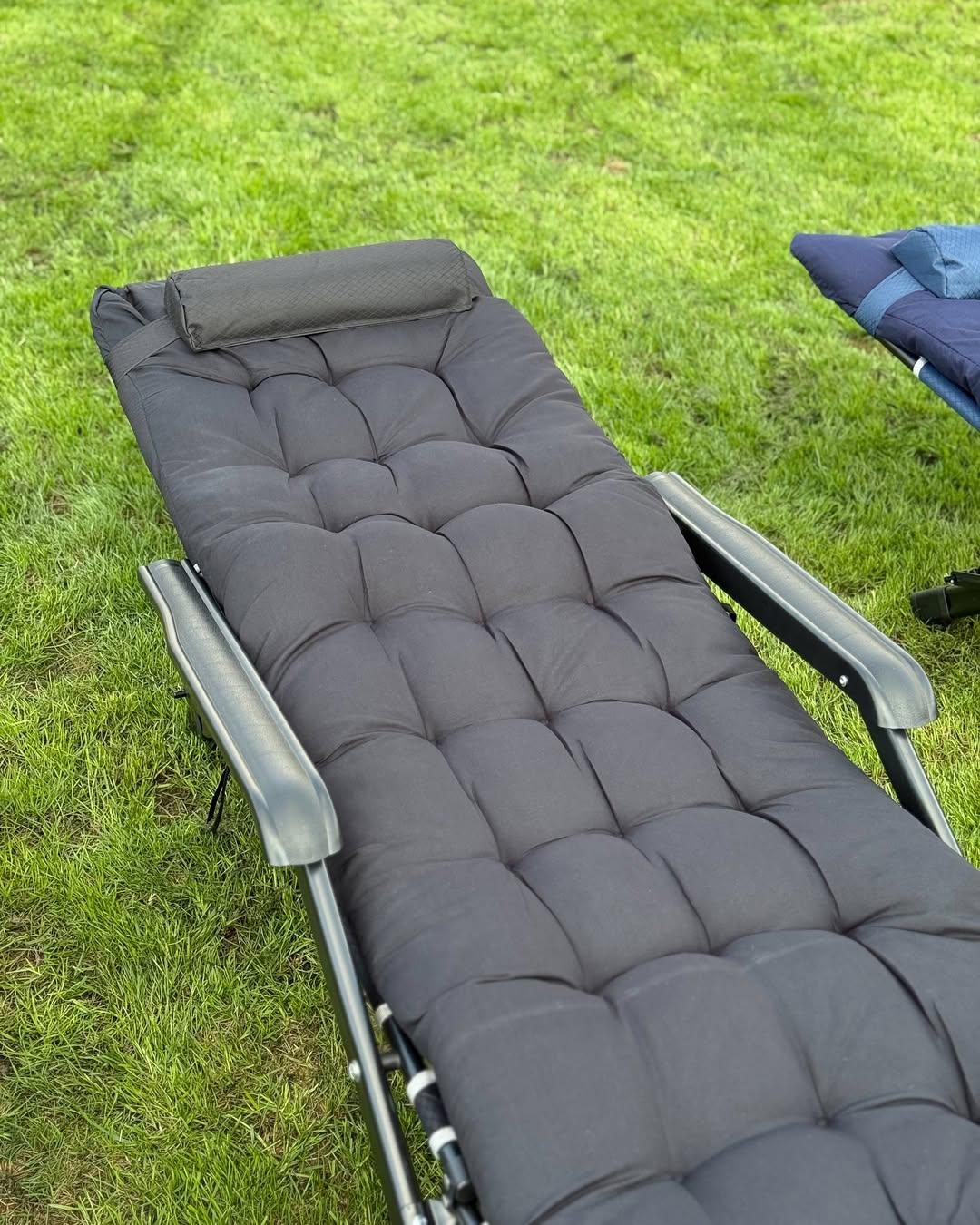 Шезлонг садовый тканевый с матрасом Garden Черный - фото 10