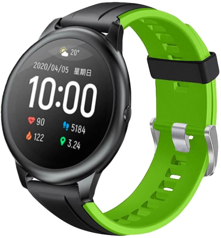 Ремешок Coholl для Haylou Smart Watch Solar LS05 22 мм Black/Green (19186)