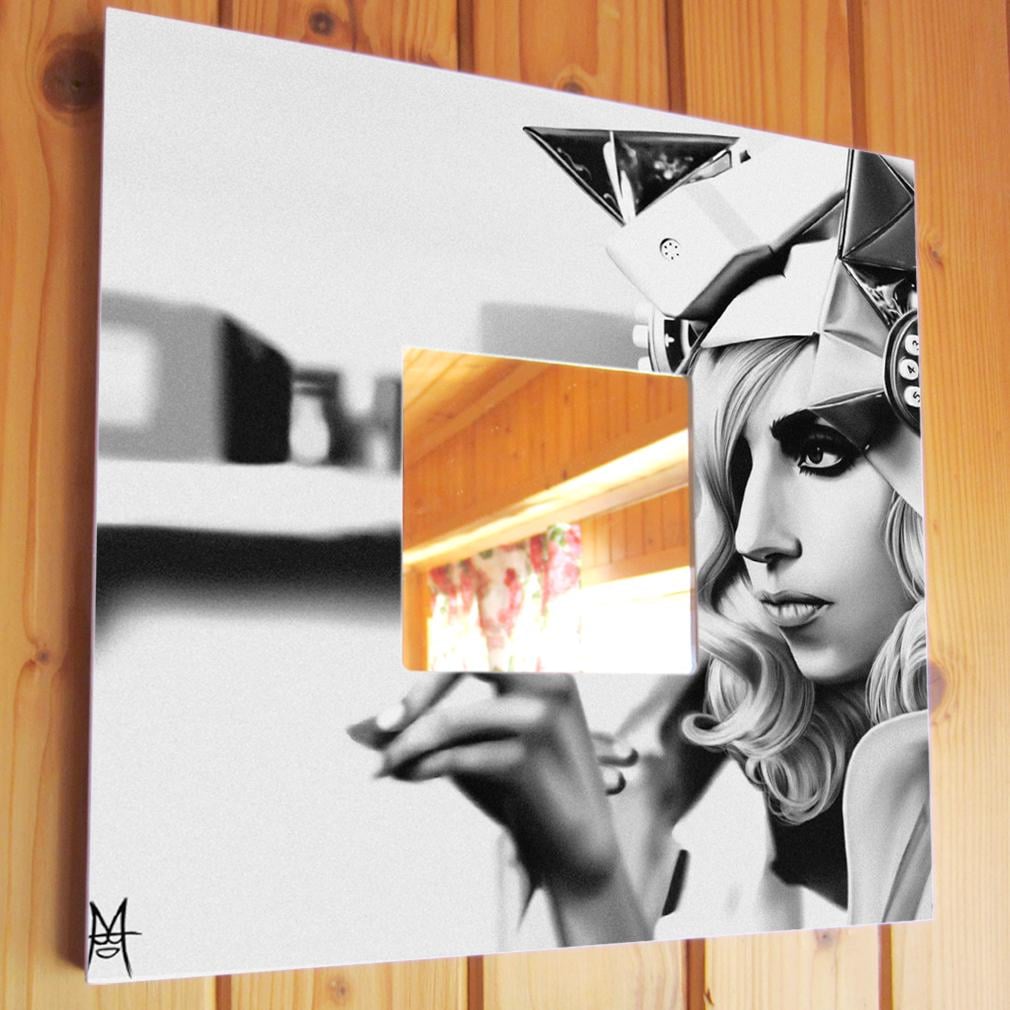 Зеркало декоративное Коллаж Lady Gaga 260х260 мм (M00720)