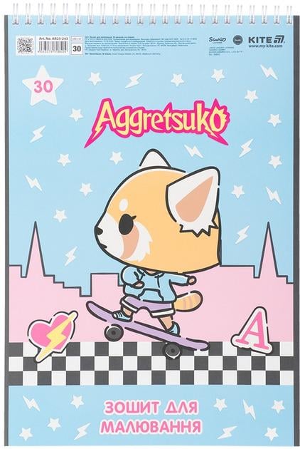 Тетрадь для рисования KITE Aggretsuko 30 л. A4 спираль (AR25-243)