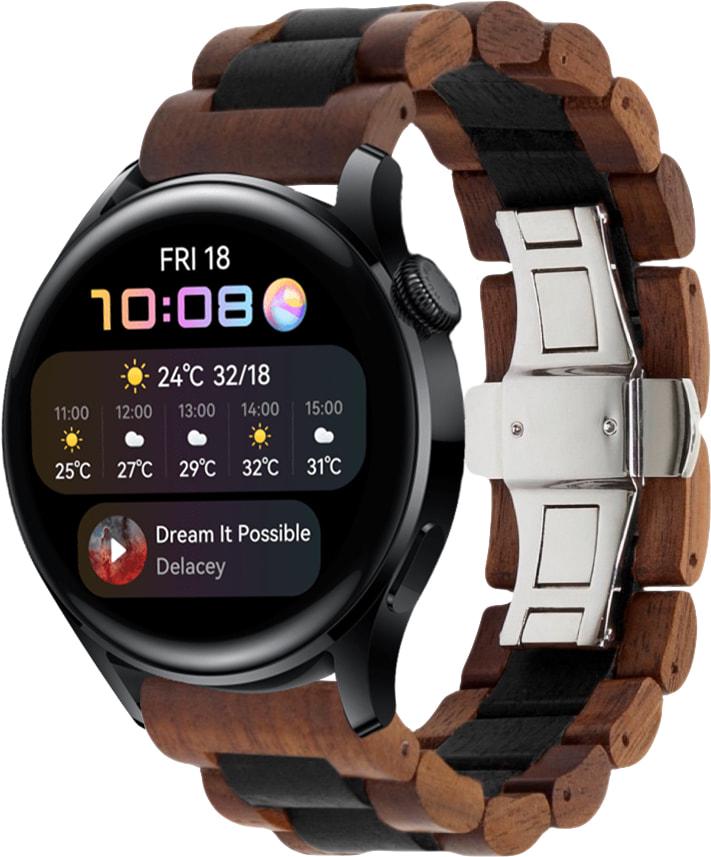 Ремешок деревянный WoodLock для Huawei Watch 3 Black/Brown (28683-26)