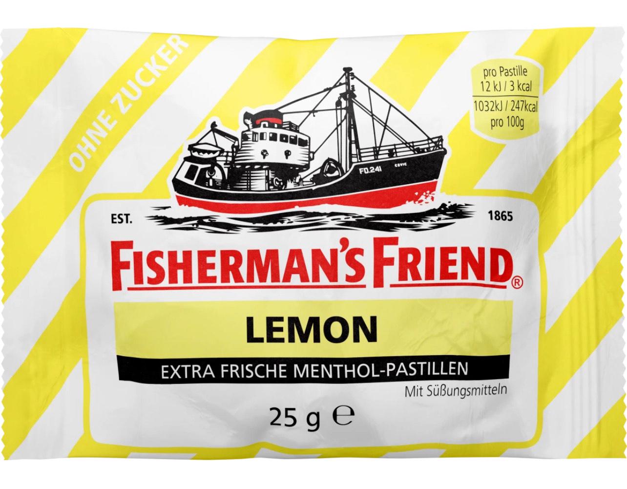 Цукерки м'ятні Fisherman's Friend Lemon зі смаком лимону без цукру 25 г