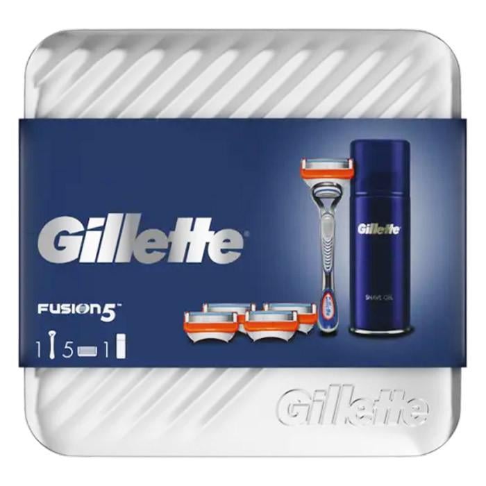 Набор подарочный GILLETTE Fusion 5 станок/кассеты 5 шт./гель для бритья 75 мл (1662234829)