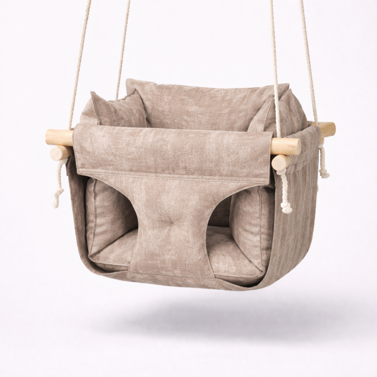 Детские качели подвесные Премиум хлопок мрамор Бежевый (gs-9227)