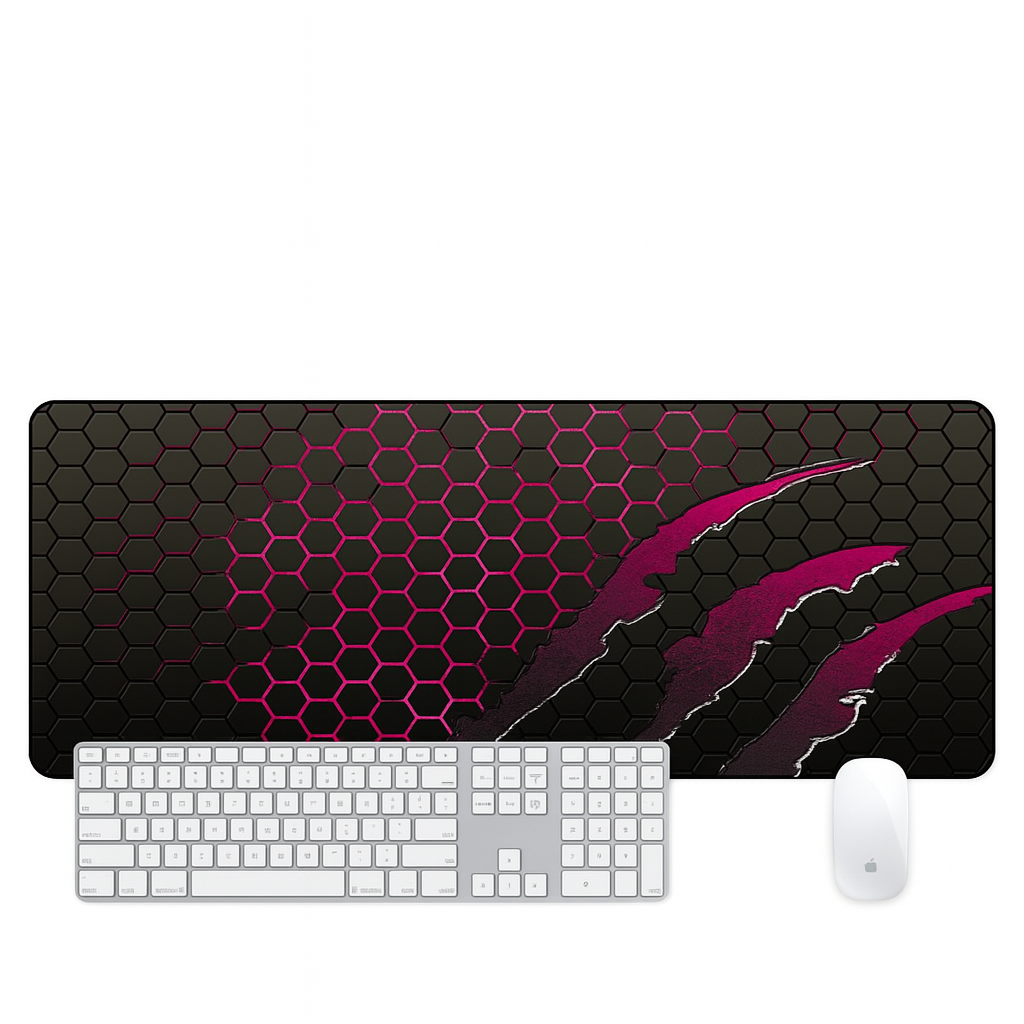 Коврик для мыши игровой Voltronic Honeycomb 300x800 мм 2 мм Черный/Розовый (626161)