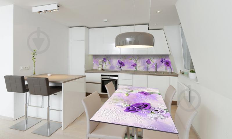 Наклейка виниловая на стол Zatarga «Фиолетовые Эустомы» 600х1200 мм Z180722st