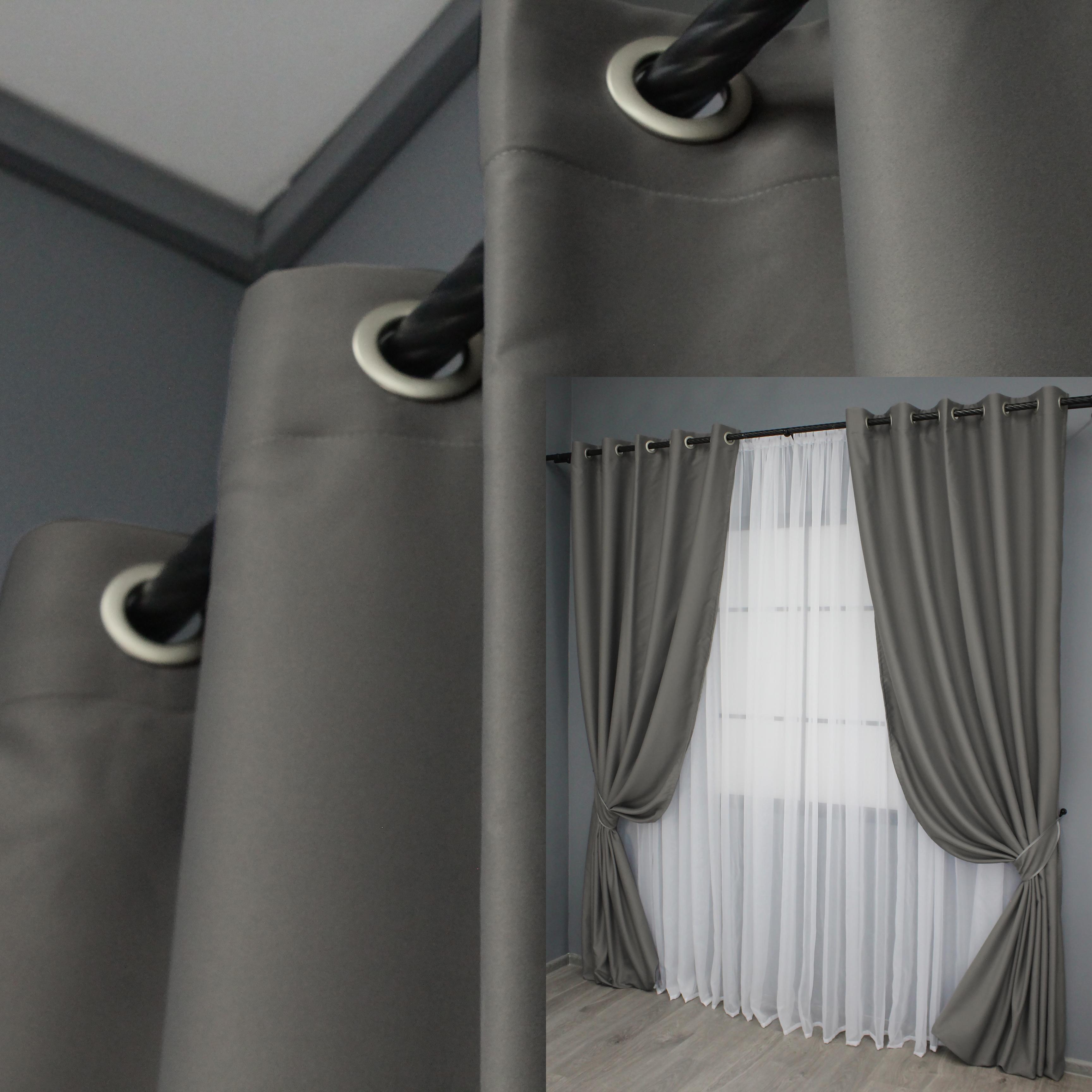 Комплект штор на люверсах VR-Textil Midnight №1228ш микровелюр 150х270 см 2 шт. Серый (37-0137) - фото 4 Комплект штор на люверсах VR-Textil Midnight №1228ш микровелюр 150х270 см 2 шт. Серый (37-0137) - фото 4
