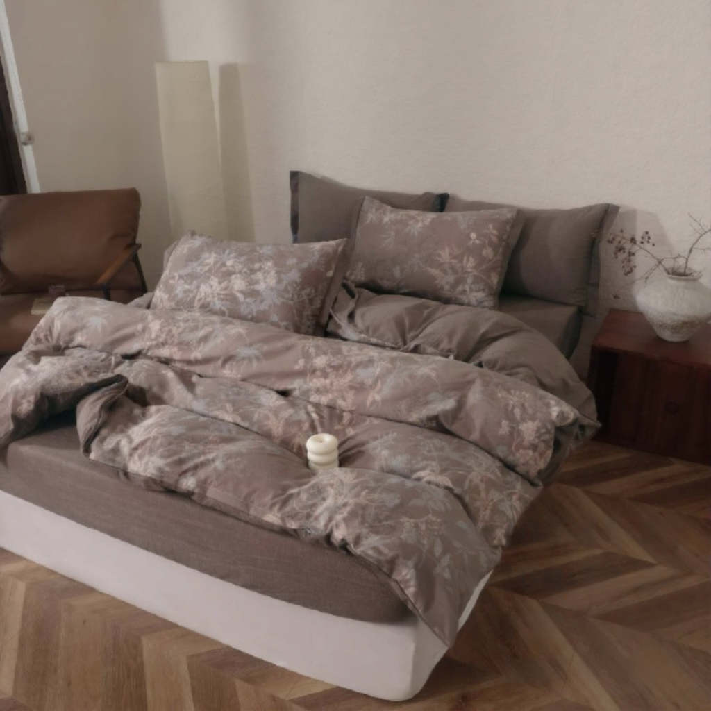 Постільна білизна варена бавовна полуторний 50х70 см Коричневий