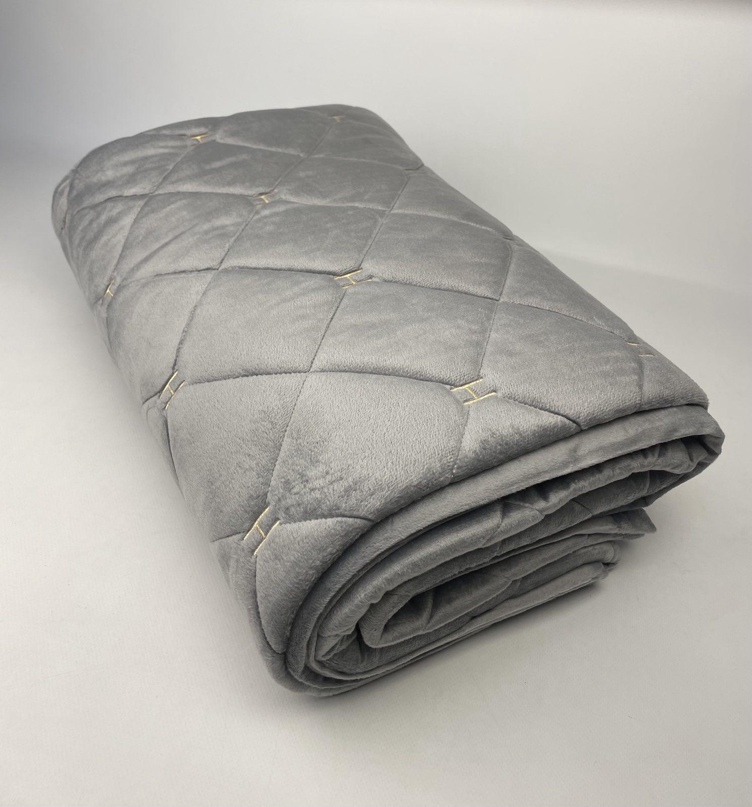 Покрывало велюровое AN 16-40 150x230 см Серый (CN37607) - фото 1