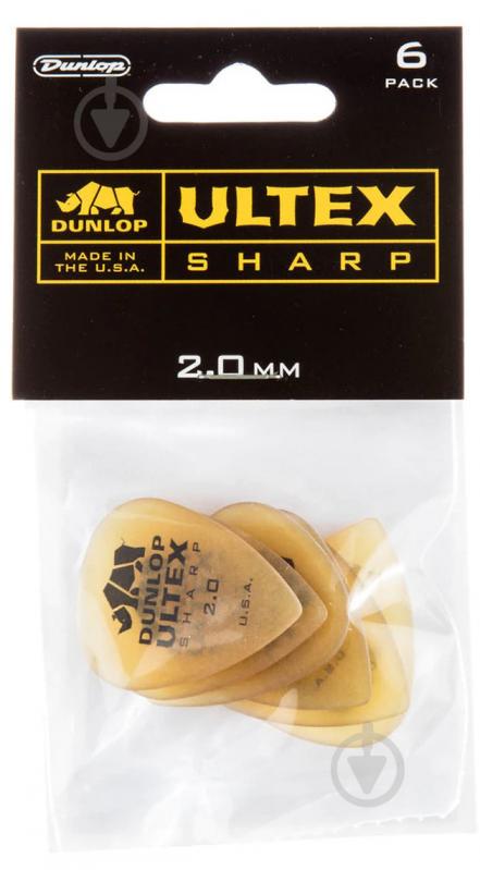 Медіатори Dunlop 433P2.0 Ultex Sharp Player 2.0 mm (6 шт.)