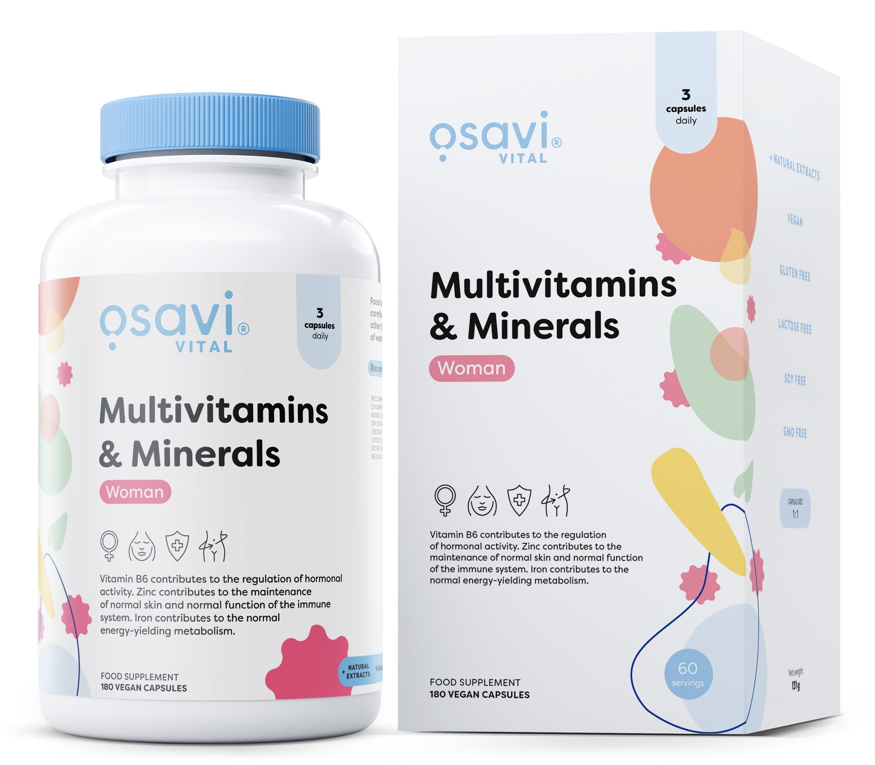 Вітамінно мінеральний комплекс для жінок Osavi Multinitamins&Minerals Woman 180 капс.
