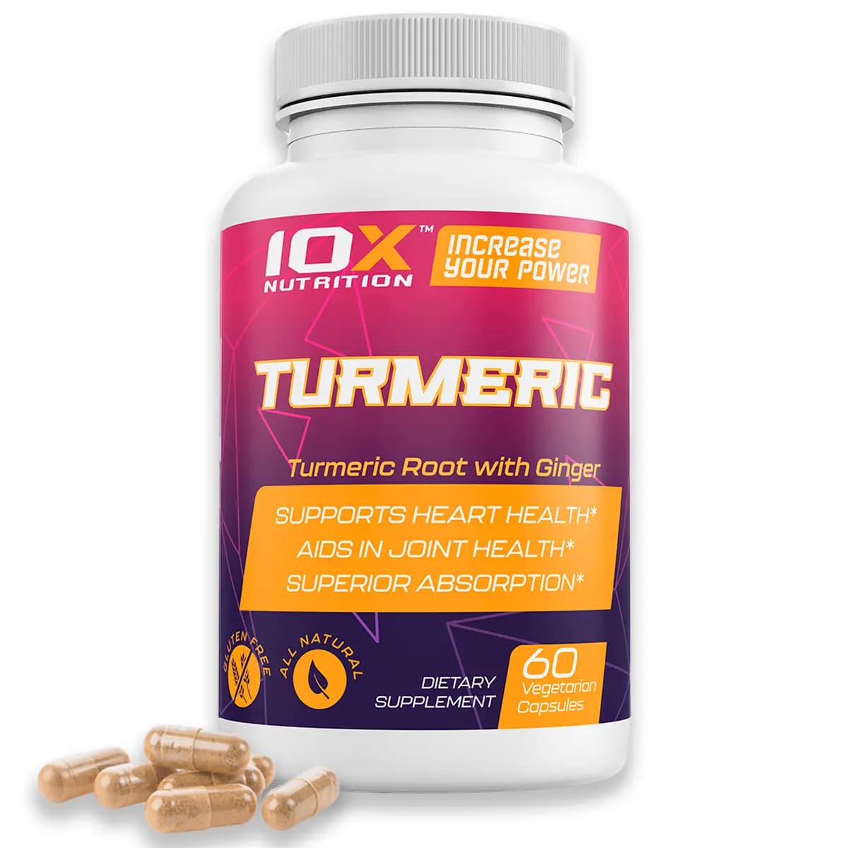 Натуральная добавка для спорта 10XNutrition Turmeric 60 Veg Caps