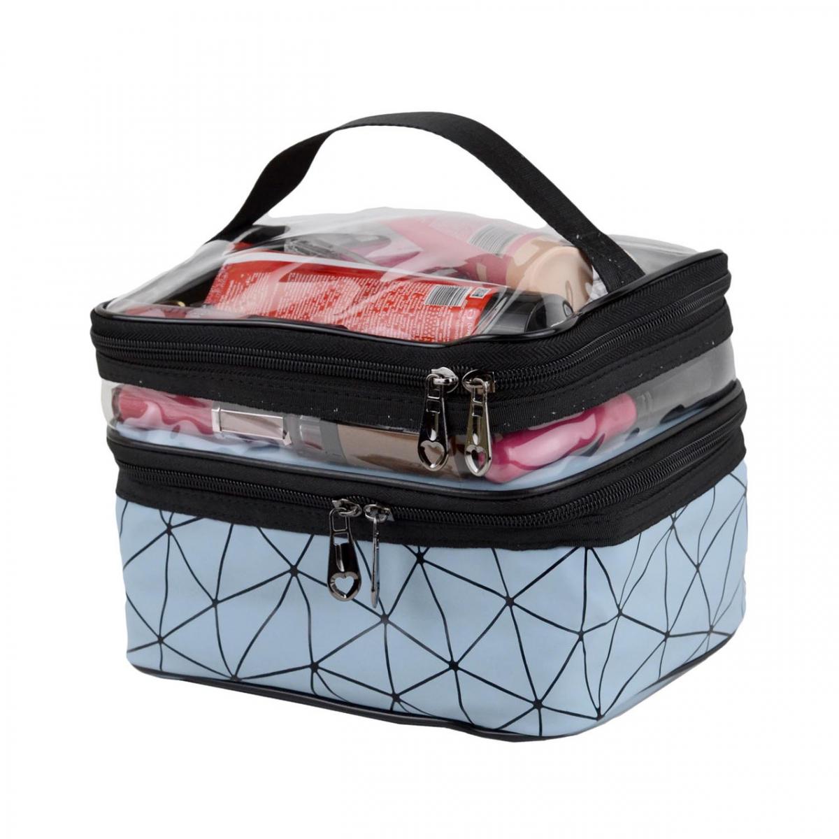 Дорожная косметичка-органайзер Geometric с двойным отделением и ручкой (ОКД-17-1)