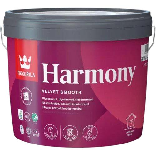 Краска TIKKURILA Harmony глубокоматовая для внутренних работ база А для покраски стен и потолков 9 л Белый (1819351329)