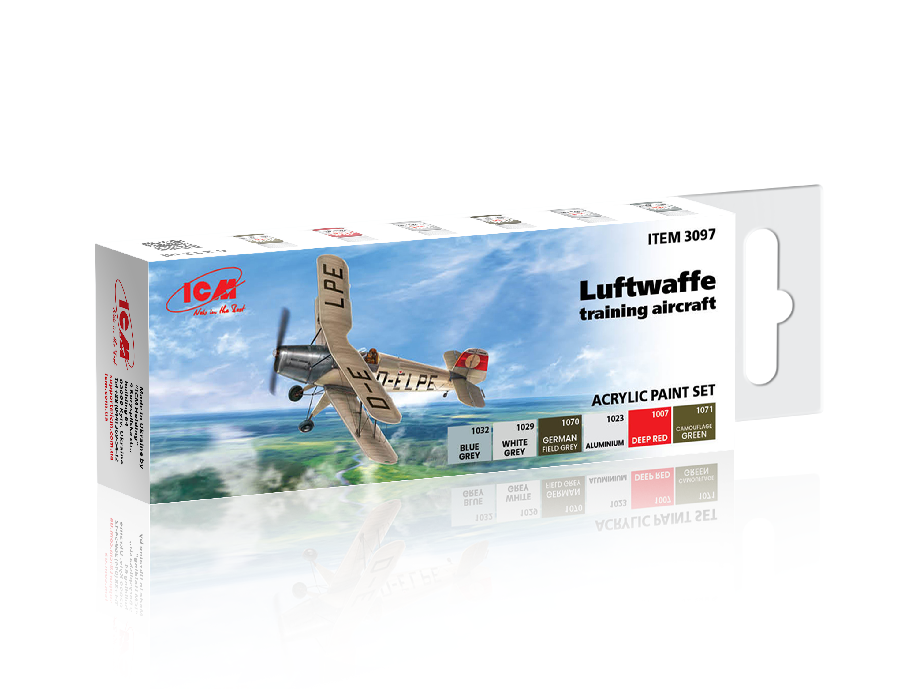 Набор акриловых красок ICM для учебных самолетов Люфтваффе (3097)