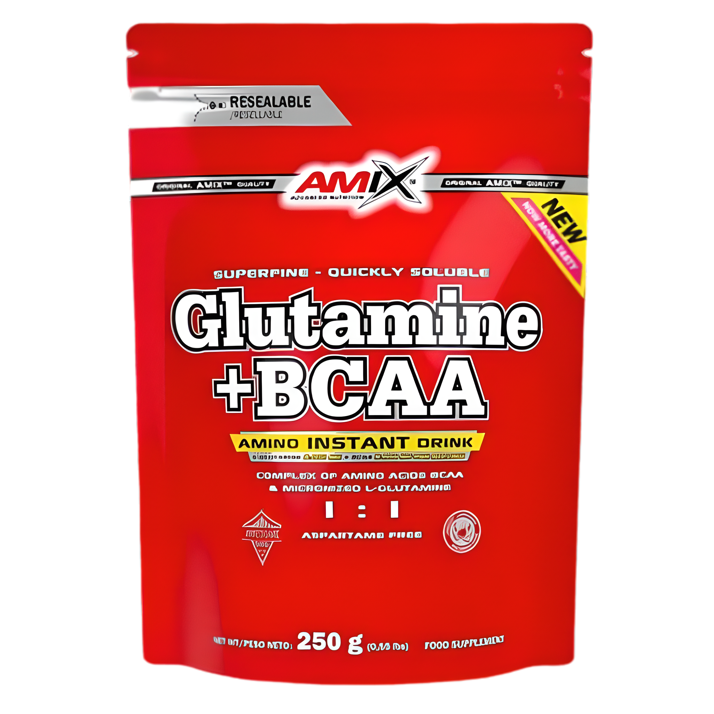 Глютамин для спорта Amix Nutrition L-Glutamine + BCAA 250 г порций Mango