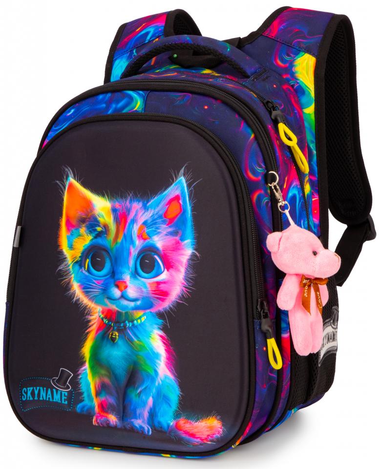 Школьный рюкзак для девочки Winner One SkyName Разноцветный котенок 1-7 класс 6-13 лет (R1-066)