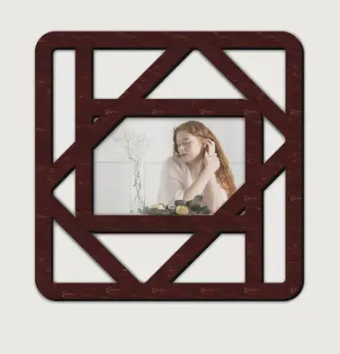 Рамка для фото геометрична дерев'яна Бордовий (boho_rectangles_modern-3) - фото 3 Рамка для фото геометрична дерев'яна Бордовий (boho_rectangles_modern-3) - фото 3