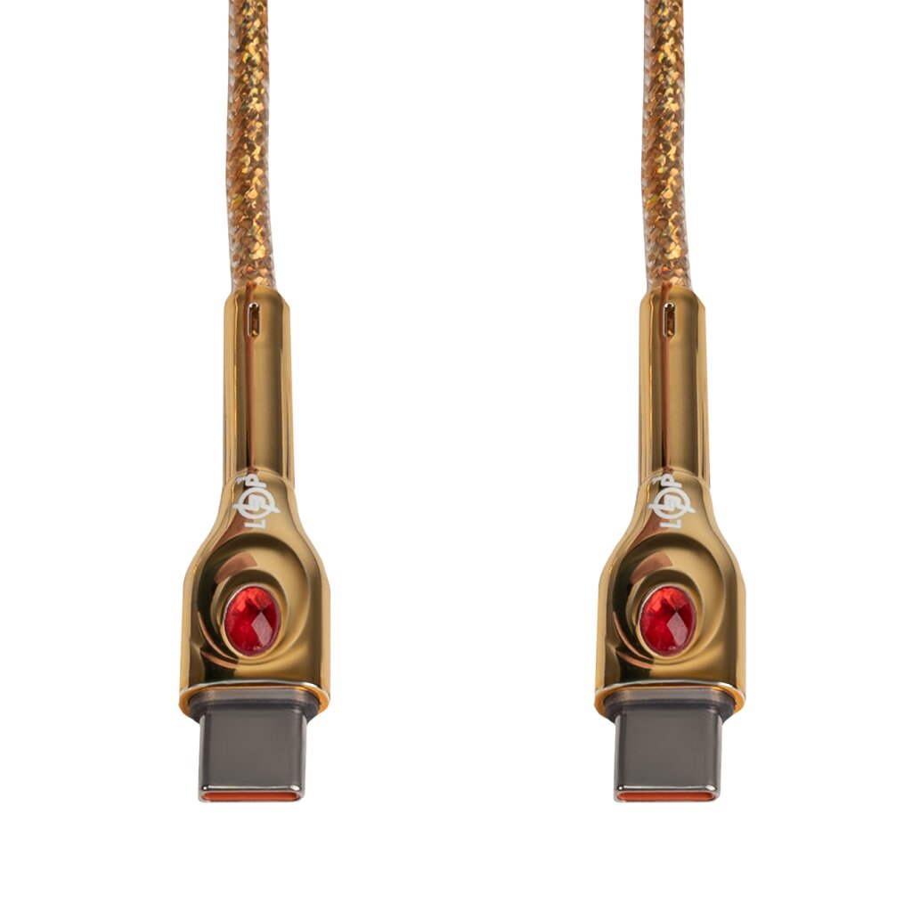 Кабель LogicPower USB Type-C to Type-C 65W/QC 1 м Золотой (C651MС)