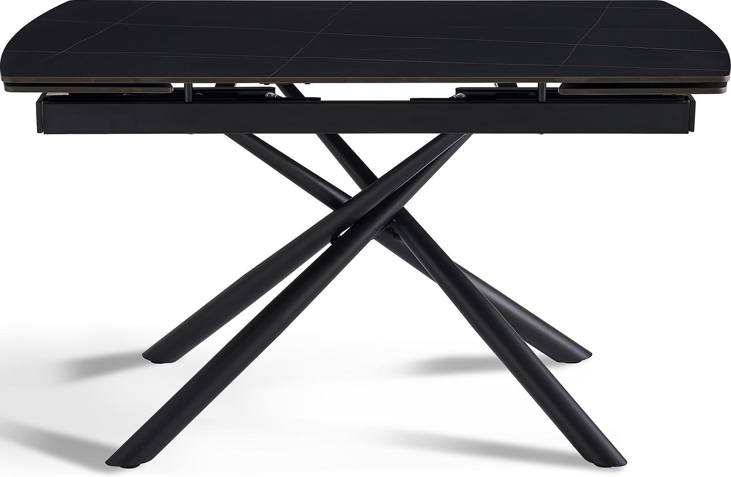 Стіл обідній Alba розкладний 6-8 місць 140 см Charcoal black ceramic top black base (13968)