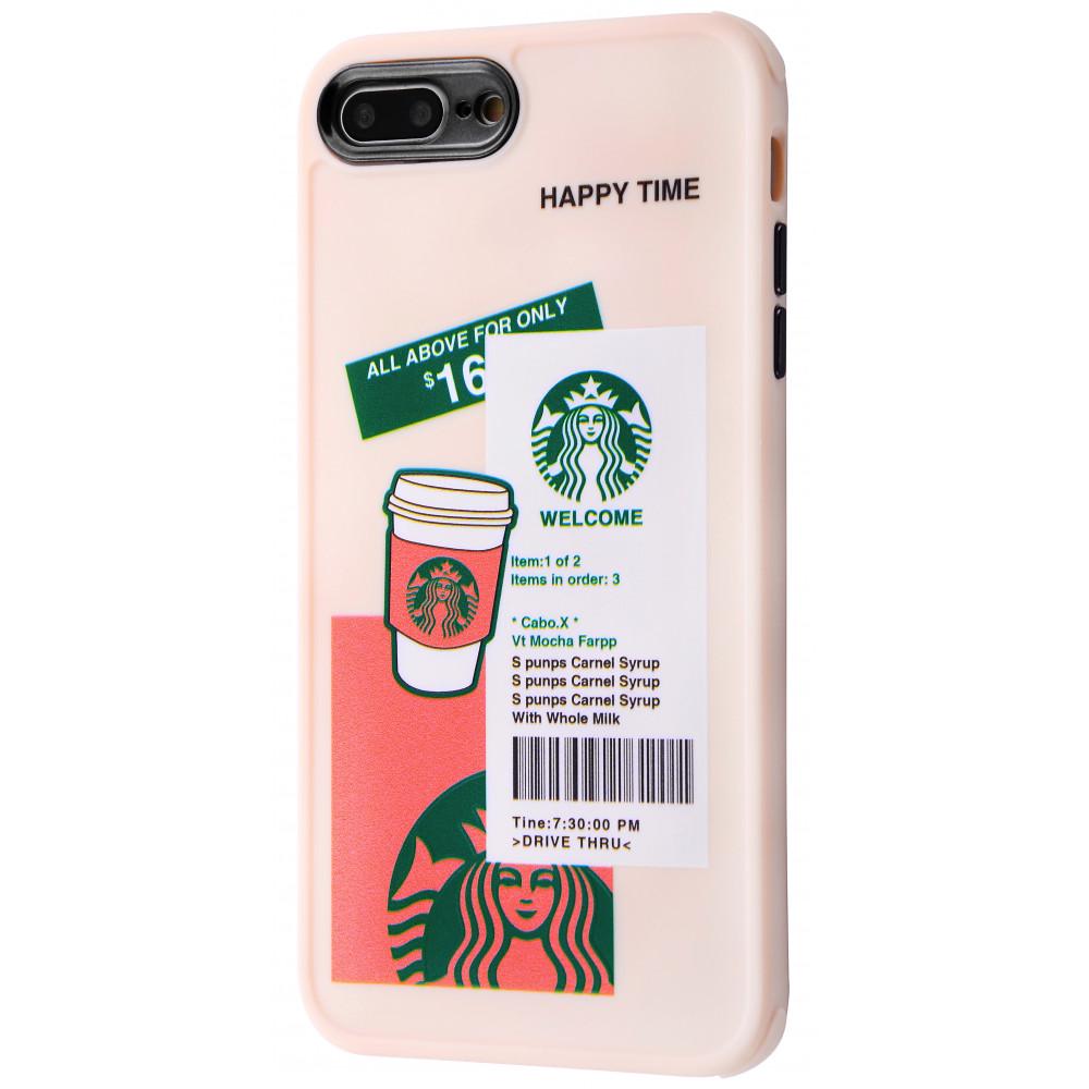 Чохол PRC Brand Design Case (TPU) iPhone 7 Plus/8 Plus starbucks white З малюнком
