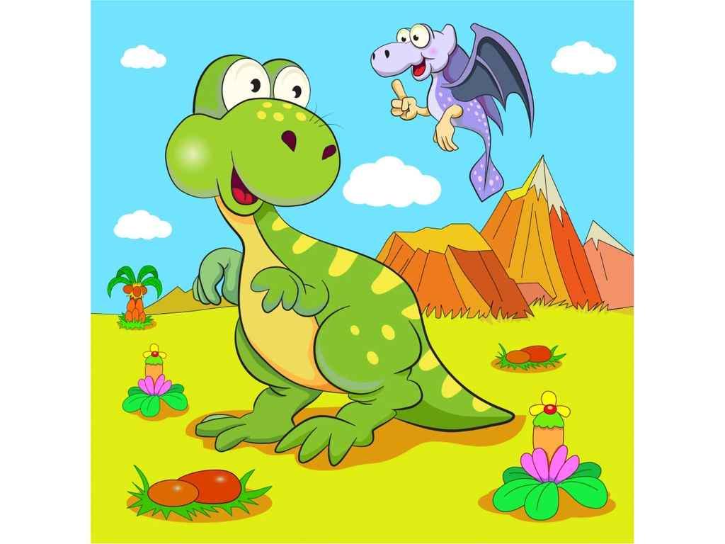 Картина по номерам Strateg Динозавры путешественники 30х30 см (ES174)