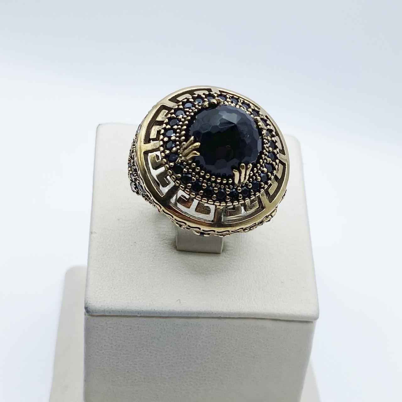 Кільце срібне Роксолана з агатом та кубічним цирконієм р. 18 12,47 г (2054657704)