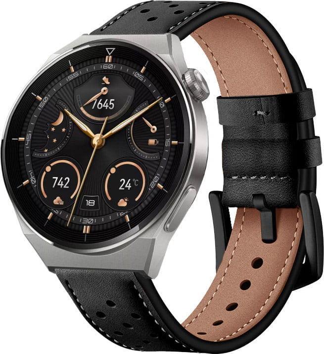 Ремінець шкіряний Classico для Huawei Watch GT3 Pro 46 мм Black (37313-2B)
