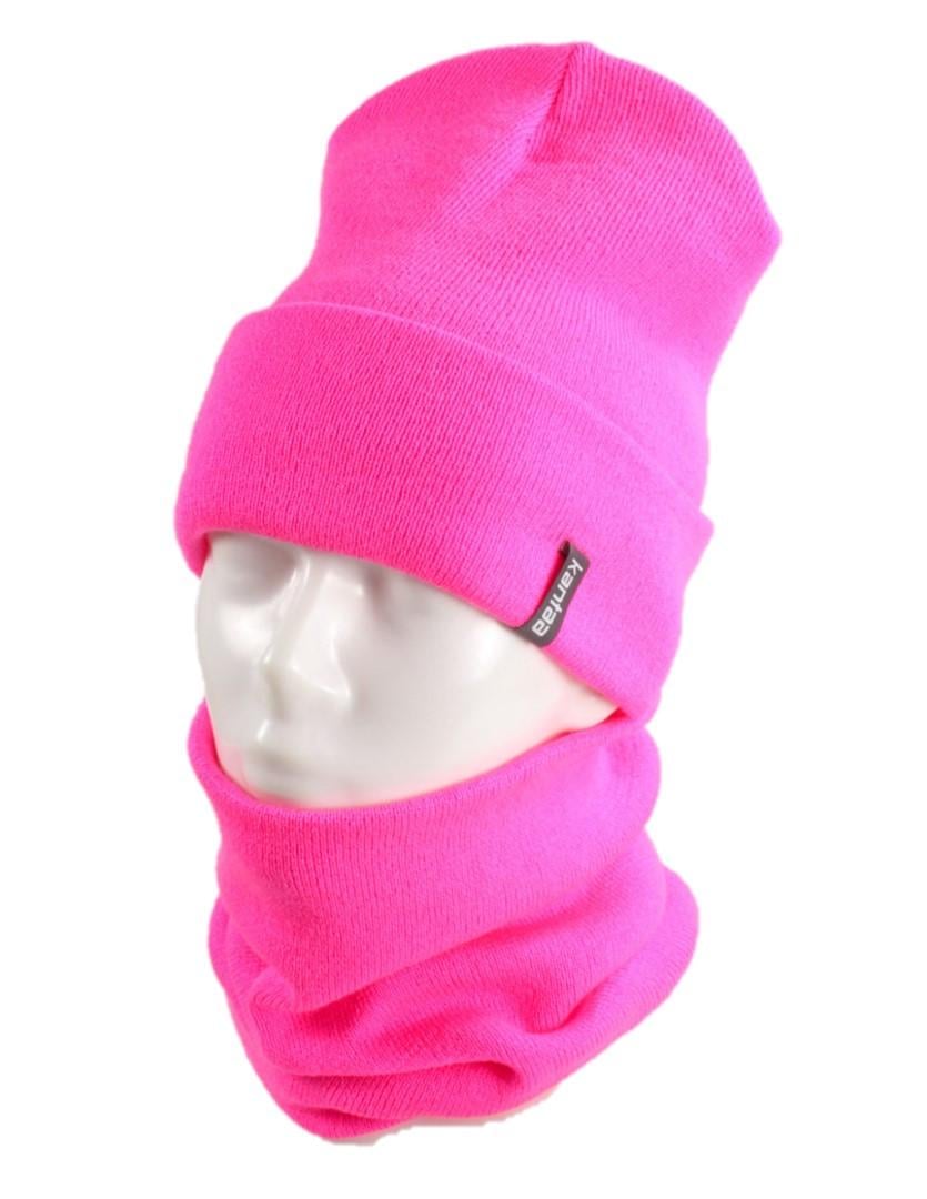 Вязаная шапка Кahta Fashion Hat из Buff снуд женский р. 57-58 Розовый (OC-072)