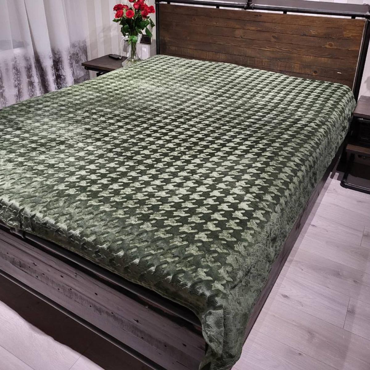 Плед Koloco Гусиная лапка евро 200х220 см Бутылка (38481)