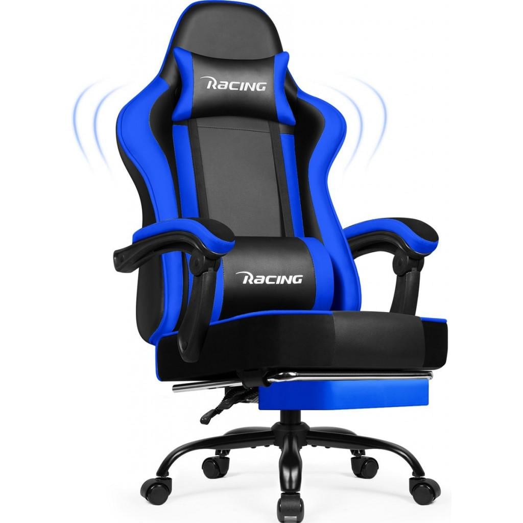 Кресло офисное Bonro Racing B-059 с подставкой для ног Синий (4241213312)