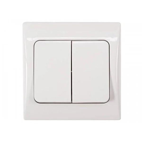 Выключатель двухклавишный Luxel 4003 FAIRI Белый (27550287)