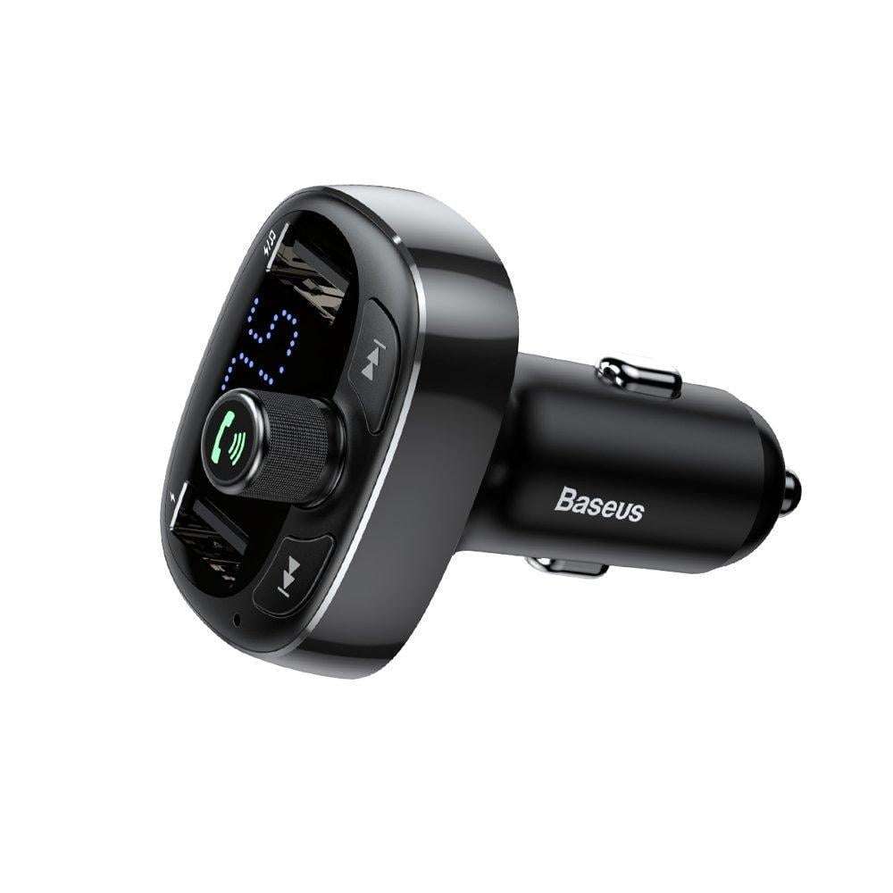 FM трансмиттер модулятор Baseus S-09 T-Typed Bluetooth c функцией зарядки Черный