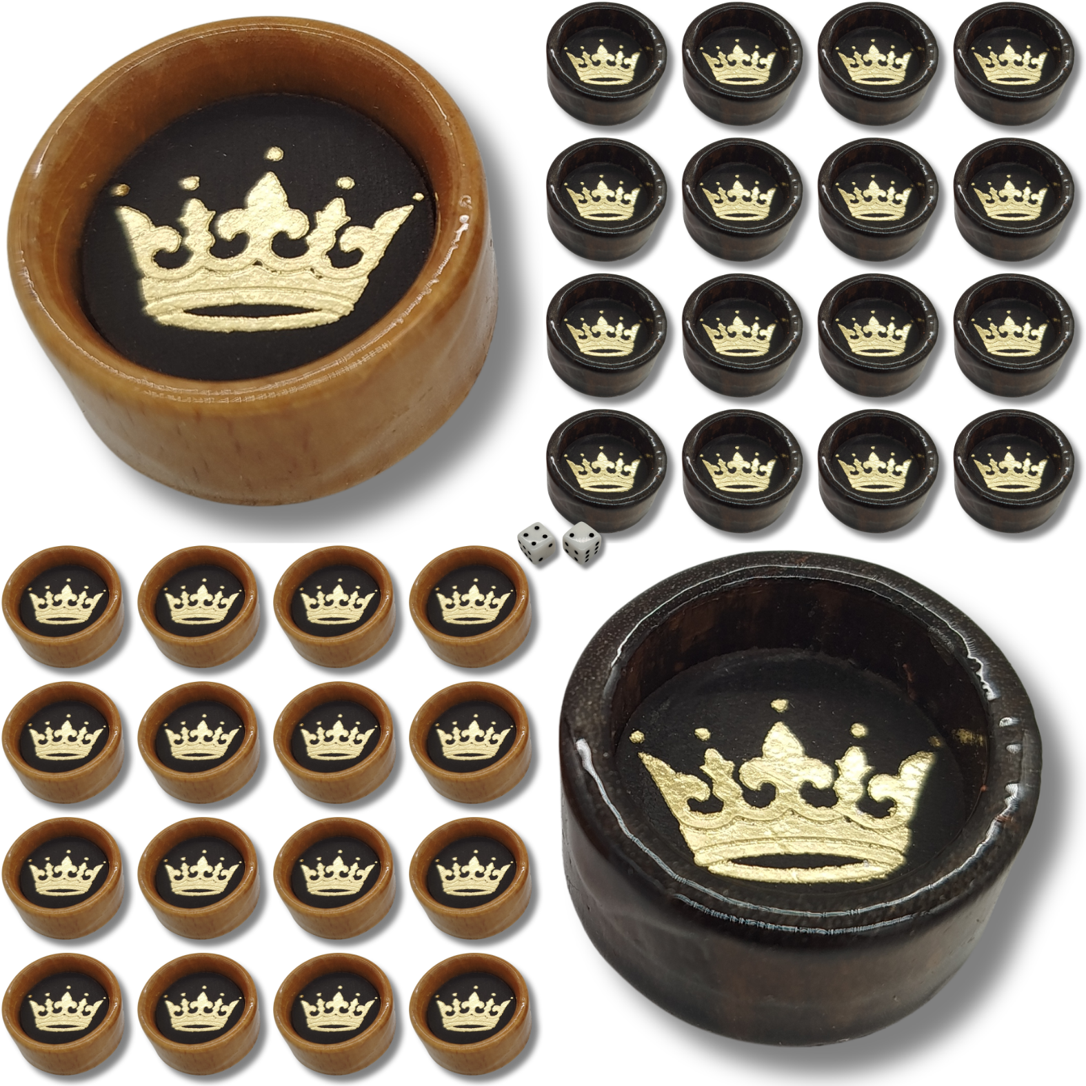 Фішки для нард штамп №18 зі шкіряною вставкою 25х12 мм (33732393)