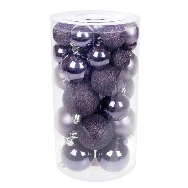 Набор пластиковых новогодних шаров Flora Микс 40 шт. (12084)