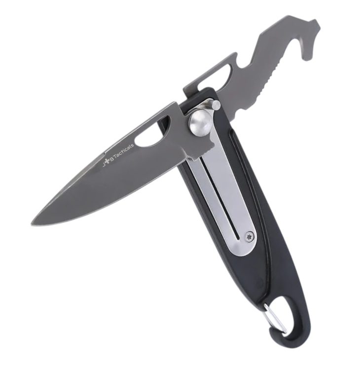 Мультитул с карабином JB Tacticals JB-KNF-0011-BLK 7в1 спасательный нож Черный (2584841468)