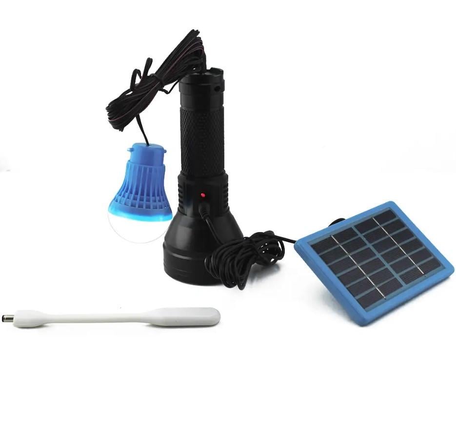 Фонарь ручной BL YW-038 COB с лампой и солнечной батареей Черный (9614745)