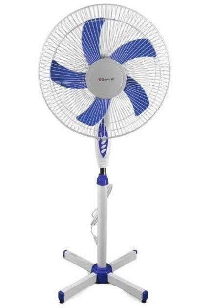 Вентилятор для підлоги Domotec MS-1621 5 лопатей з пультом і таймером 40 Вт Біло-синій (CLS55)