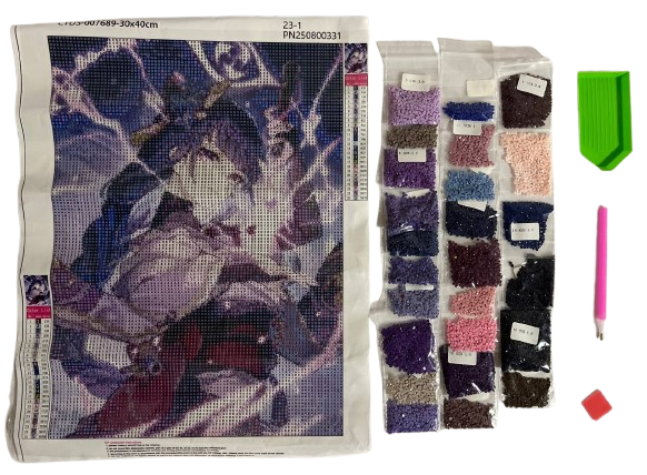 Алмазна мозаїка Сегун Райден Аніме Геншин Імпакт 30х40 см (1549)