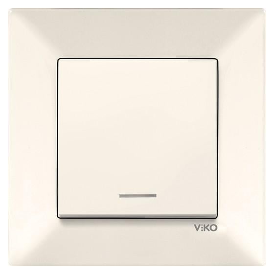 Выключатель одноклавишный с подсветкой VIKO Meridian Кремовый (90970219-WH)