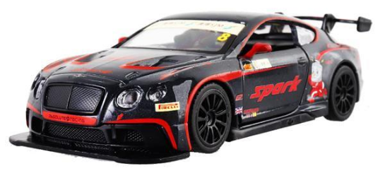 Іграшковий автомобіль модельний Bentley continental gt3 250260 Чорний (MTT-175225) Іграшковий автомобіль модельний Bentley continental gt3 250260 Чорний (MTT-175225)